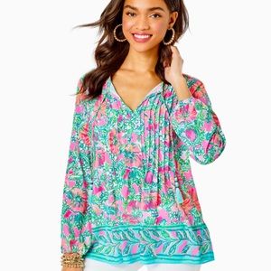 🌸 SALE 🌸 Lilly P. rare print Marlina Tunic-Style in Soleil Pink Perfect Poppy
